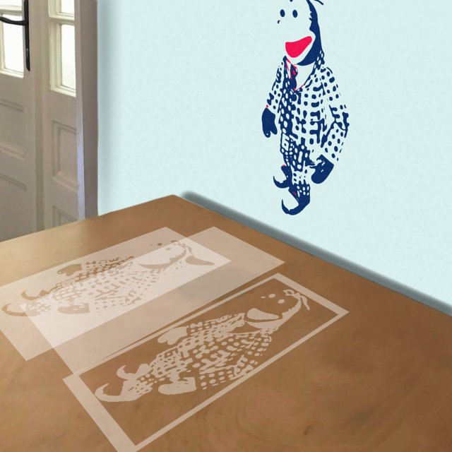 Gonzo stencil in 3 layers, simulated painting