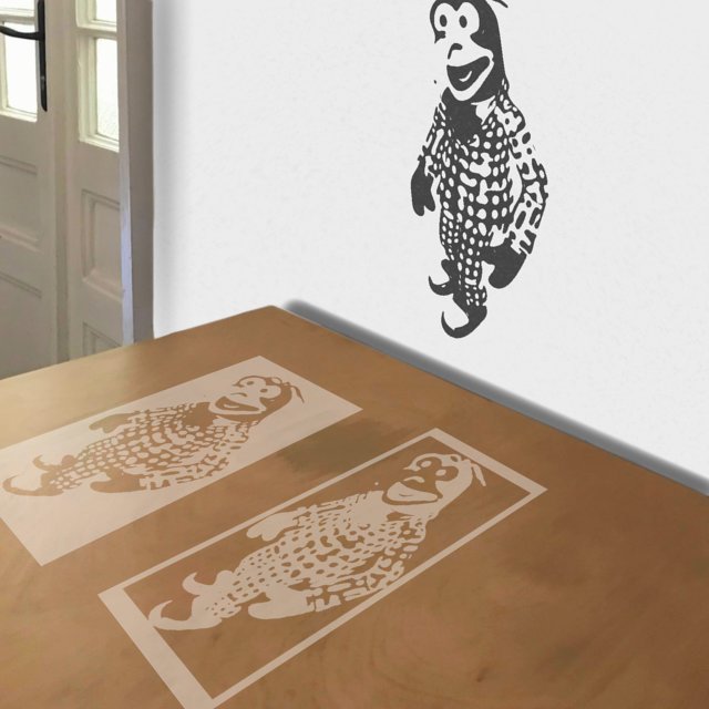 Gonzo stencil in 2 layers, simulated painting