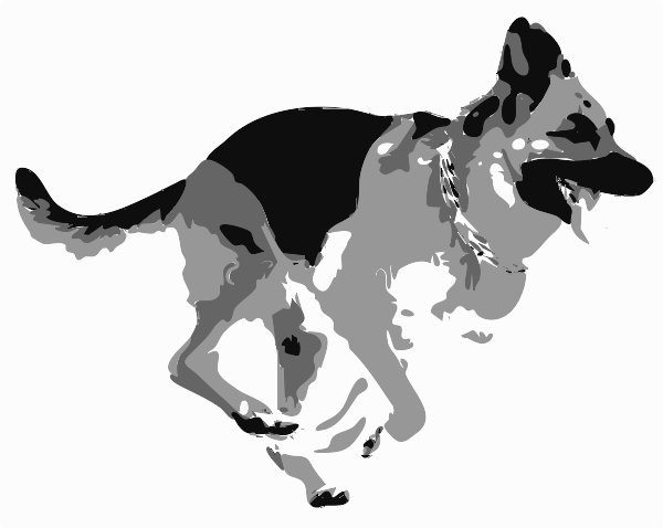 Stencil of German Shepherd Running