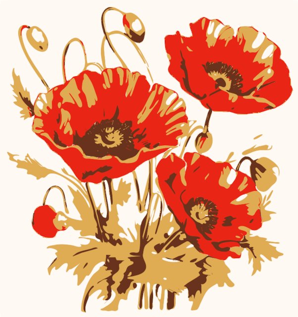 Stencil of Poppies