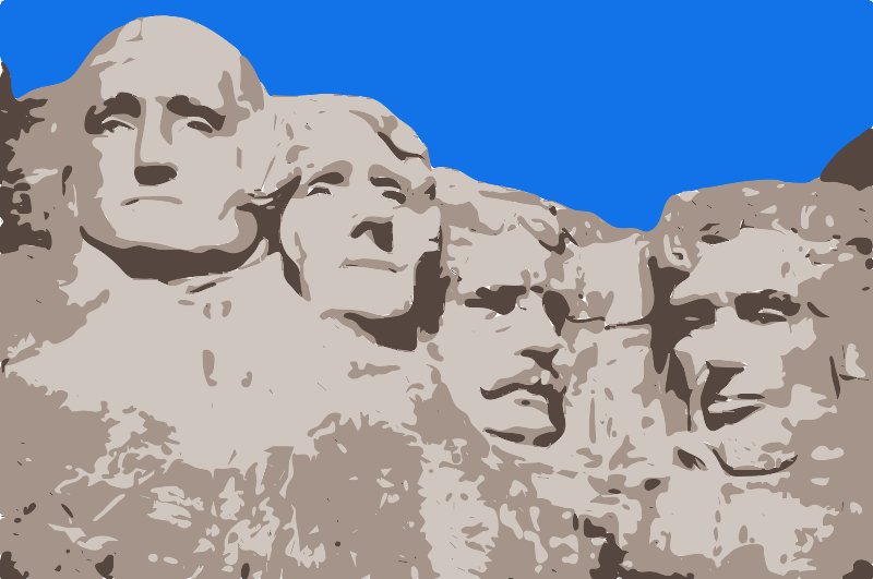 Stencil of Mount Rushmore